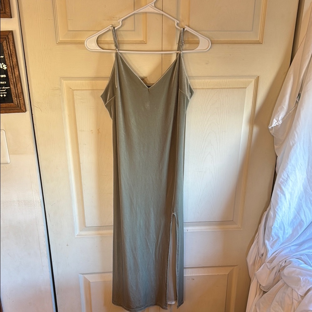 Elegant Olive Green Slip Dress